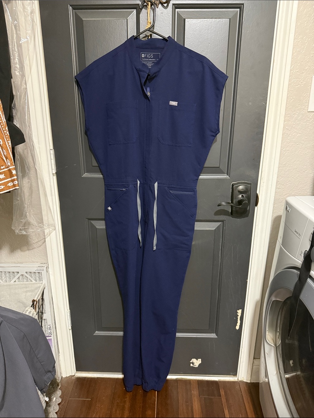 FIGS Navy Short-Sleeve Utility Jumpsuit